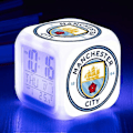 Miniatyrbilde 1 av 4: Sports Club Fotball LED Vekkerklokke Lysende Digital Klokke 7 Farger Klokker Mini Barn Sengelampe Vekkerklokke