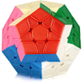 Pikkukuva 1 / 7: Megaminx-kuutio, dodekaedrinen nopeuskuutio 3x3 dodekaedrinen kuutiopulmakuutio Magic Speed Cube, erittäin kestävä ja helppo kääntää (mustat tarrat) Without adhesive