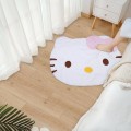 Miniatyrbillede 2 af 5: Tegneserie tæppe, sød Kawaii dekorative runde tæppe til soveværelser, Super bløde Hello Kittie tæpper til piger Soveværelsesindretning