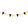 Miniatyrbillede 1 af 4: Trekant Flag Vimpel Banner, 2.8m Gul Sort Hvid Vimpel Banner, Stofguirlande Til Bryllup Fødselsdag, Vimpel Banner