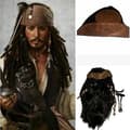 Halloween Kostume til Mænd Piratkaptajn Jack Sparrow Paryk Hat - Perfekt