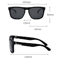 Miniatyrbillede 3 af 3: Firkantede solbriller Solbriller Retro Goggles Eyewear Black Silver Frame Grey Lenses