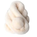 Miniatyrbild 1 av 5: Konstgjord Päls Enfärgad Vinterhalsduk Plyschboll Bred Tjocknad Pälshalsduk Wrap Modeaccessoarer Cream-coloured 70cm