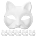 Miniatyrbilde 1 av 2: 6 stk Blanke Kattmasker for Forming, Kostyme, Cosplay, Umalt