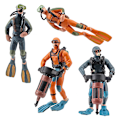 Miniatyrbillede 4 af 4: Realistisk Ocean Adventure Team Model Playset 4PCS Underwater Adventure Figur Model Legetøj Scuba Dykker Legetøjsfigurer Undersøisk Scene Kognitive Legetøj