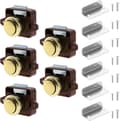 5-pack Tryckknappslås, Skåpluckor, Nyckellösa Dörrlåsknoppar för Husvagn, Husbil, Van, Båt, Brun och Guld