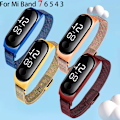 Miniatyrbillede 3 af 7: Milanese Loop Rem for Xiaomi Mi Band 7 6 5 4 3 Rustfrit Stål Magnetisk Armbånd Metal Armbånd til Xiaomi mi band 4 3 Remme 7 Perlemorsblå 7 Pearlescent Blue Mi band 4 3