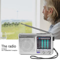 Miniatyrbilde 2 av 5: Am/fm/sw Bærbar radio som drives for innendørs, utendørs og nødbruk Radio med høyttaler og hodetelefoner Silver