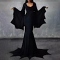 Miniatyrbillede 2 af 5: Addams Family Kostume til Kvinder, Morti Vampyrkjole Negro M