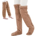 Miniatyrbillede 2 af 5: Teddy Legs Lange Strømper - Teddy Legs Strømper, Over Knæ Høj Fuzzy Leg Warmer Strømper Sjove Fuzzy Lange Vinter Strømper Brown