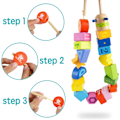 Miniatyrbilde 4 av 4: Treding leker for småbarn for 2 år gamle jenter gutter gaver, treperler og snor for barn, Montessori leker for to år gamle jenter i alderen 2