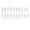 Miniatyrbilde 4 av 4: 20 stk 1/50 skala modell hvite figurer/mennesker for toglayout
