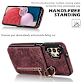 Miniatyrbillede 2 af 5: Til Samsung Galaxy A13 5G/A13 4G RFID Blocking Kickstand Case Retro PU+TPU Pung Telefon Cover Wine red Style D Samsung Galaxy A13 5G