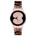Miniatyrbillede 2 af 5: Til Samsung Galaxy Watch 5 40 mm / 44 mm / Watch 5 Pro 45 mm Resin urbånd i rustfrit stål med spændearmbånd Tortoiseshell Color