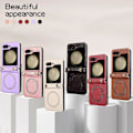 Miniatyrbillede 5 af 5: Magsafe Crossbody Læder Shockproof Etui til Samsung Galaxy Z Flip 6 med Aftagelig Rem Beige