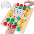 Miniatyrbillede 1 af 6: Skyde-puslespil til børn 3-7 år - Førskolelogikspil - Hjernegymnastik - Drenge og piger - 2 spillere - Lærende trælegetøj - Rejselegetøj - Gaver two player