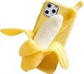 3D Gul Banan Silikon Telefondeksel for iPhone iPhone 12 or 12pro