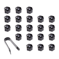 Pikkukuva 1 / 2: 21 in 1 kuusikulmainen pyörän pultin suojukset pultit suojukset ruuvi suojakorkit 21mm klipsit (musta) Black Size 3