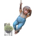 Miniatyrbillede 1 af 5: Hanging Monkey Statue - Resin Swinging Monkey Statue