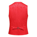 Miniatyrbillede 3 af 3: Sliktta Herre 3Pce Paisley Kjole Vest og sløjfesæt og Pocket Square Red L