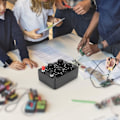 Miniatyrbilde 3 av 5: 0-9999 Ohm Enkel Motstandsboks Presisjonsvariabel Dekaderesistans Læringsinstrument black
