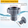 Miniatyrbild 3 av 5: Pool Drain Fitting Ansluter Passar för Pool Drain Hose Connector P6D1420 för 1,5 tums poolrör As Shown