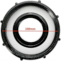 Pikkukuva 4 / 5: IBC-sovitin DN80 3\" S100x8 100mm karkea kierre pelkistykseen DN50 2\" S60X6 60mm sadevesisäiliöön - Erinomainen