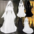 Miniatyrbild 3 av 5: Gotisk Huvad Kläning Brudklänning Cosplay Halloween Negro XXL