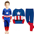 Miniatyrbillede 1 af 2: Drenge Bomulds Pyjamas Langærmet Drenge Børn Tegneseriesæt Baby Hjemmetøj Spiderman Captain America 48 120cm