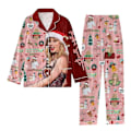 Miniatyrbild 1 av 2: Taylor Swift The Eras Tour Julpyjamas Damuppsättning 1989 Tröja och Byxor Pyjamas Pjs-set Knappar Nattkläder stil 3 style 3 XL