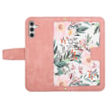 Miniatyrbilde 5 av 5: For Samsung Galaxy A55 5g telefon lærveske Kortholder med blomstermønster Pink