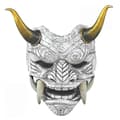 Samurai Oni Maske for Halloween og Cosplay-fester Grey