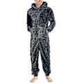 Miniatyrbillede 1 af 4: Mænds En-delt Flanel Pyjamas Fuzzy Fleece Flanel Onesies Nattøj Letvægts Plus Størrelse Varmt Vinter Jumpsuit Pjs11 Grey S