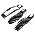 Miniatyrbilde 1 av 5: 3 stk Car Smart Key Case Shell Cover Abs Carbon Fiber Remote Key Cover Case Decal Fob For Porsche Panamera Cayenne Macan