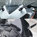 Miniatyrbillede 3 af 5: 2 stk. Modificeret motorcykel bakspejle Wind Wing Justerbare roterende sidespejle til Ninja 250 black