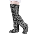 Miniatyrbillede 3 af 5: Over Knee High Fuzzy Lange Sokker Plys Tøffel Strømper Benvarmere Vinter Hjem Sove Sokker - S Gray