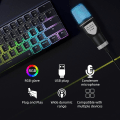 Miniatyrbilde 3 av 5: Usb Mikrofon Rgb Mikrofon Kondensator Wire Gaming Mic For Podcast Recording Studio Streaming Bærbar Stasjonær PC Black