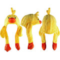 Miniatyrbillede 2 af 6: Sød Plysdyr Vinter Skihue Beanie Aviator Stil Vinter med Lange Handske Øreflapper Duck