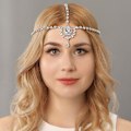 Miniatyrbillede 8 af 9: Brude Hårkæde Smykker Krystal Hårkæder Boho Hovedbeklædning Vedhæng Hårkæde Hår Smykker Hårtilbehør til Kvinder og Piger