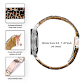 Miniatyrbillede 3 af 5: Til Samsung Galaxy Watch 5 40 mm / 44 mm / Watch 5 Pro 45 mm Resin urbånd i rustfrit stål med spændearmbånd Leopard Print