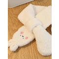 Pikkukuva 1 / 5: Syksyn ja talven asu poika tyttö vauva piirretty karhu huivi lapset kiinteä söpö plus sametti lämmin hanska lapsi muoti rento lapaset white scarf