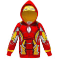 Miniatyrbilde 2 av 2: Spider-man hettejakke for gutter 3-8 år, hettegenser med glidelås for barn Red Iron Man 100