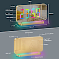 Miniatyrbillede 3 af 5: Projektionsvækkeur, 7,4 tommer LED-spejl digitale ure-skærm, +180 roterbar projektor, natlys guld Gold