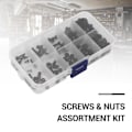 Miniatyrbillede 2 af 5: 150 stk M2 M2.5 M3 M4 M5 Nylon sekskantskrue Bolt Møtrik Standoff Spacer Sortiment Kit Sort Black