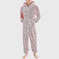 Miniatyrbillede 2 af 4: Mænds En-delt Flanel Pyjamas Fuzzy Fleece Flanel Onesies Nattøj Letvægts Plus Størrelse Varmt Vinter Jumpsuit Pjs11 Grey M