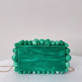 Miniatyrbild 5 av 5: Akryl Clutch Handväska För Kvinnor Crossbody Väska Marmor Plånböcker Handväska Med Pärlor