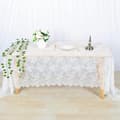 Miniatyrbillede 2 af 5: Rektangulær hvid blondedug 150x3000cm Halloween duge bryllup blondedug vintage E
