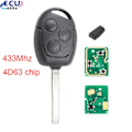 Miniatyrbillede 1 af 5: 3 knappers fjernbetjening bilnøgle 433Mhz til Ford Focus Fiesta Fusion C-Max til Mondeo Galaxy C-Max S-Max med 4D63 chip HU101