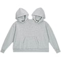 Miniatyrbilde 1 av 3: Par-sweatshirt for par, heldekkende, intim, med hette, grå, løs, ren