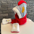 Miniatyrbild 2 av 4: Barn Pojkar Flickor Ultraman Winter Warm 3 i 1 Fleece Huva Hatt Scarf Handskar Red